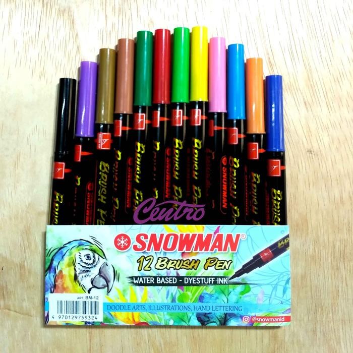 

Uta - Snowman Brush Marker Pen / Spidol Snowman / Bm12 Bm-12 Warna