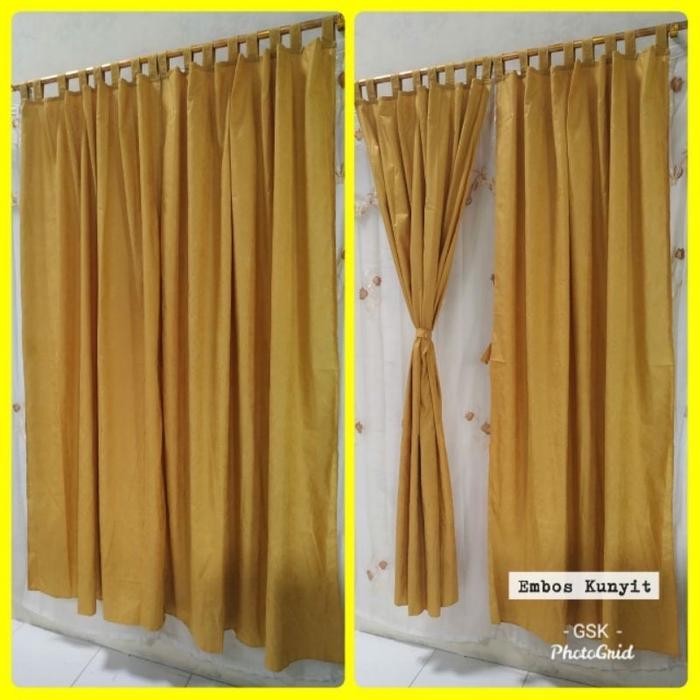 

Terlaris Gorden Tali + Poni Motif Embos Mustard Kuning Gold / Kunyit