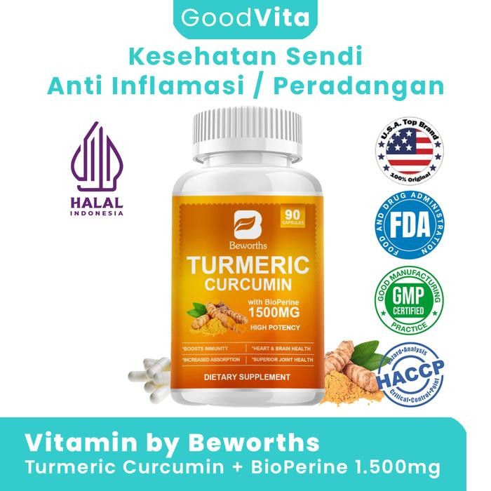

Terlaris Ekstrak Kunyit Turmeric Dan Curumin By Beworths Usa Dengan Bioperine 1500Mg Anti Radang