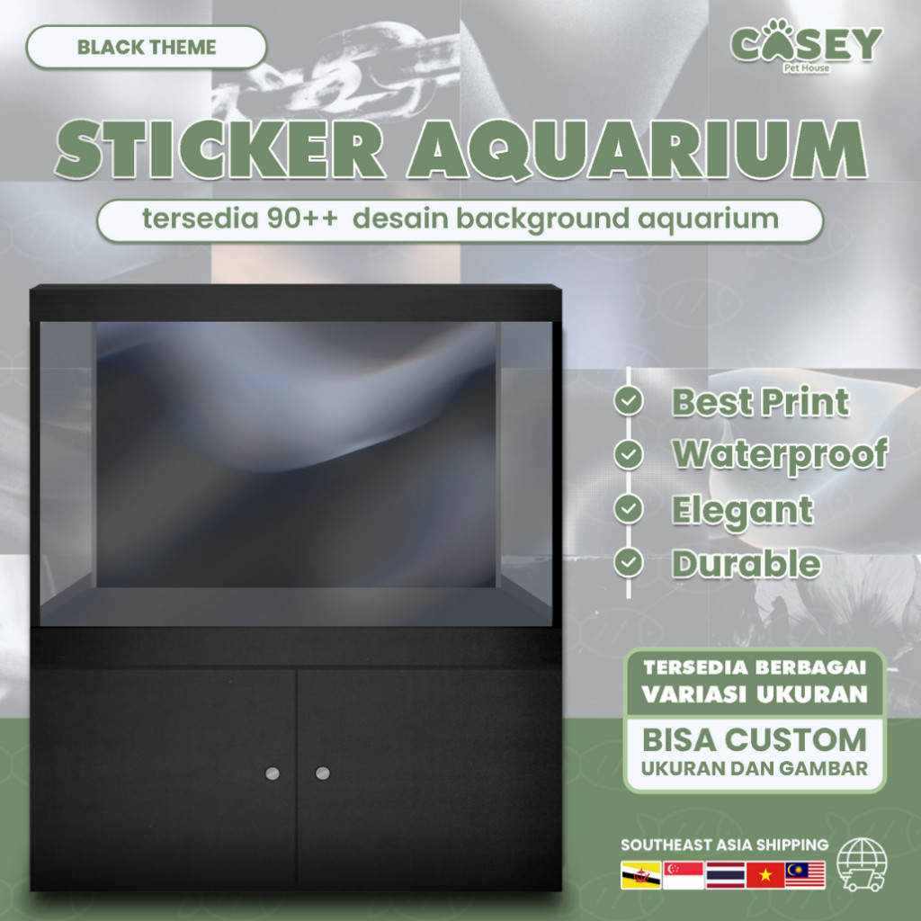 STIKER AKUARIUM / BACKGROUND AQUARIUM HITAM