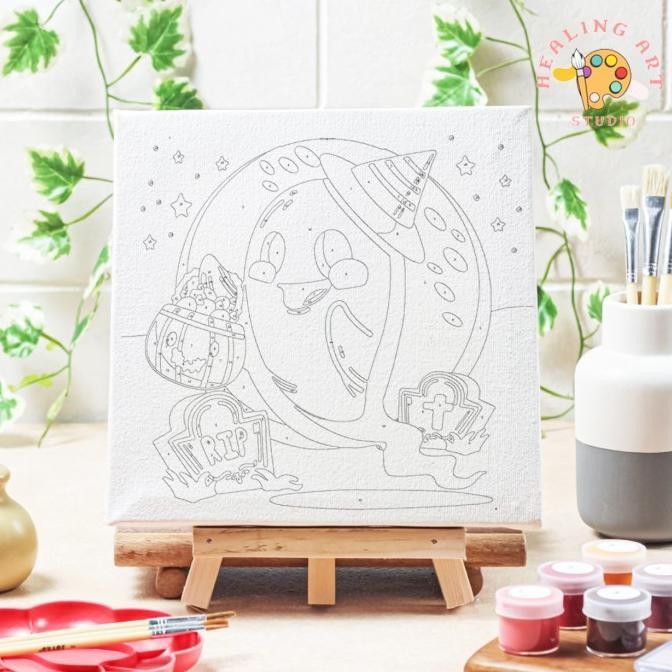 

Paint by number Halloween Casper diy painting canvas 20x20 alat lukis RR