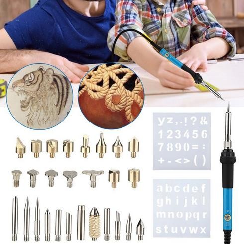 

Set Pen Solder Elektrik Untuk Pyrography/Alat Lukis Bakar 35pcs