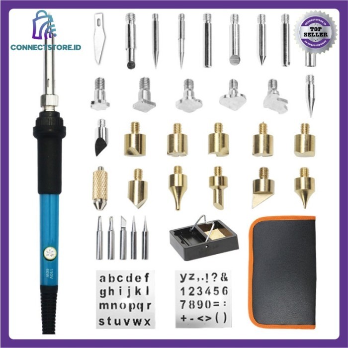 

Solder Alat Lukis Bakar Wood Burning Pen Pyrography 37 Set - Multi