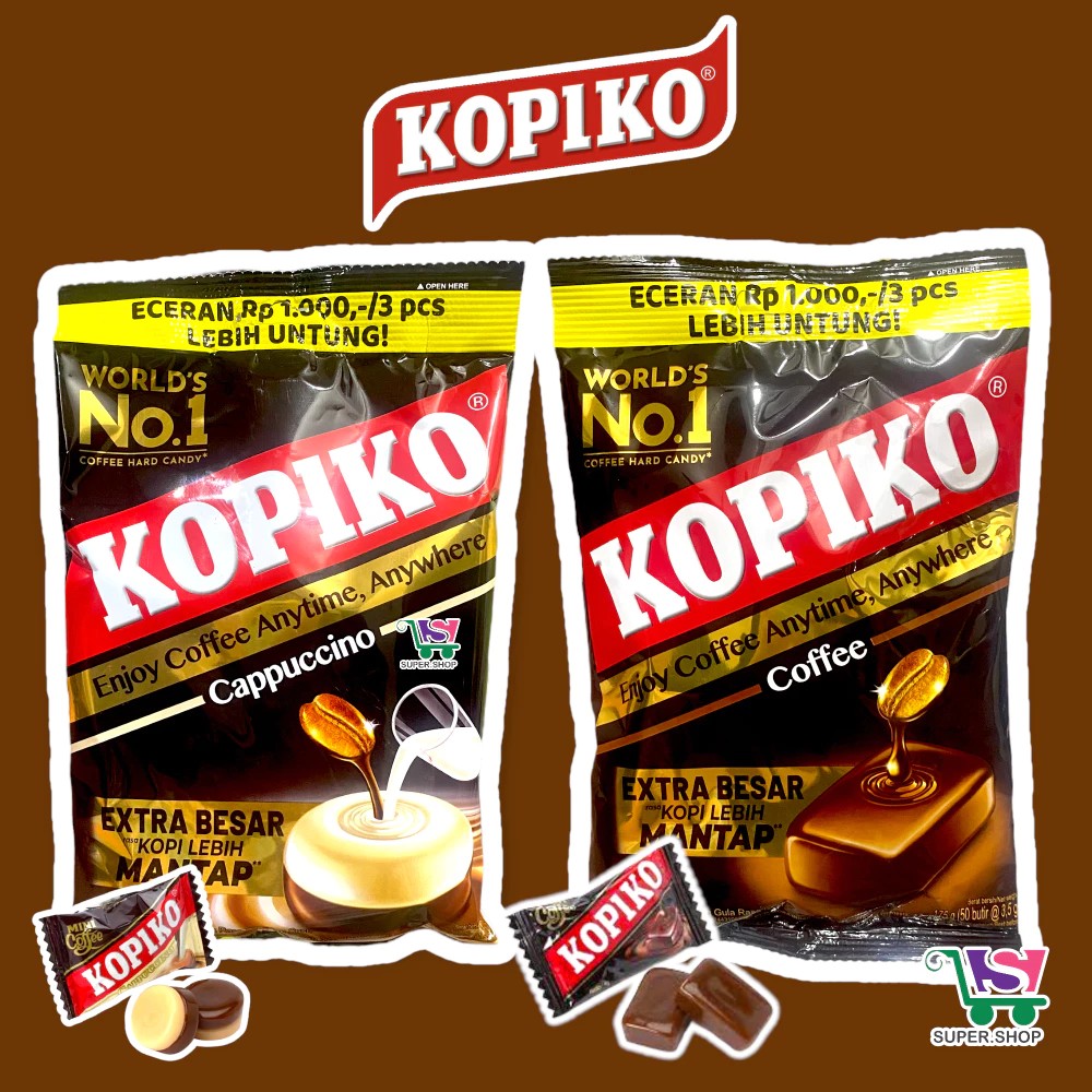 

Kopiko Permen Kopiko / Permen Coffee / Permen Kopi Rasa Cappucino / 105gr Kopiko Coffee Shot Classic / Cappuccino (isi 50 pcs)