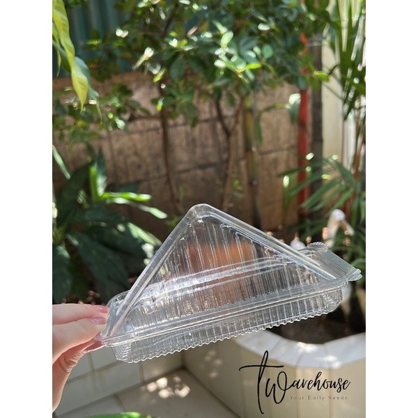 [isi 50 pcs] Mika Sandwich segitiga box plastik Tray mika sandwich