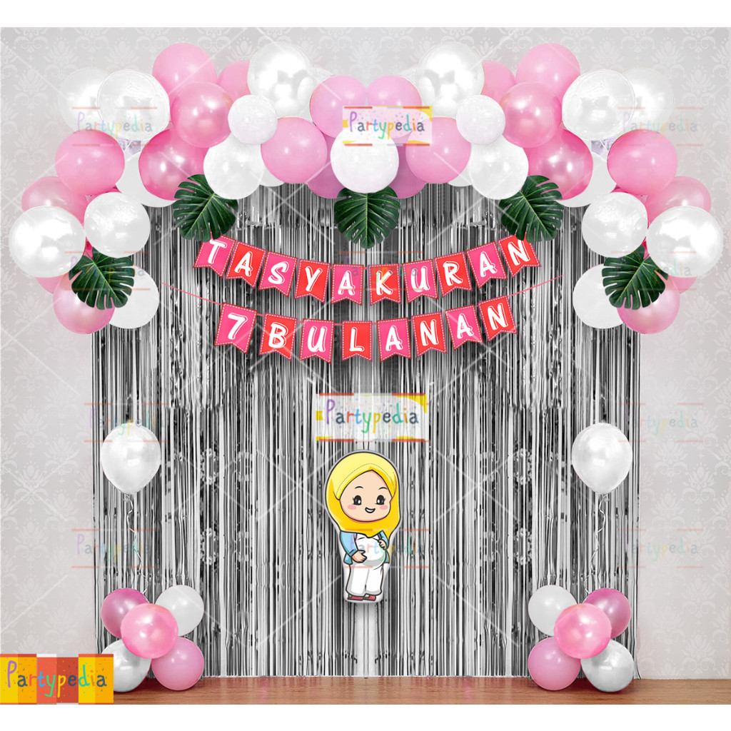 BACKDROP DEKORASI TASYAKURAN 7 BULANAN KEHAMILAN