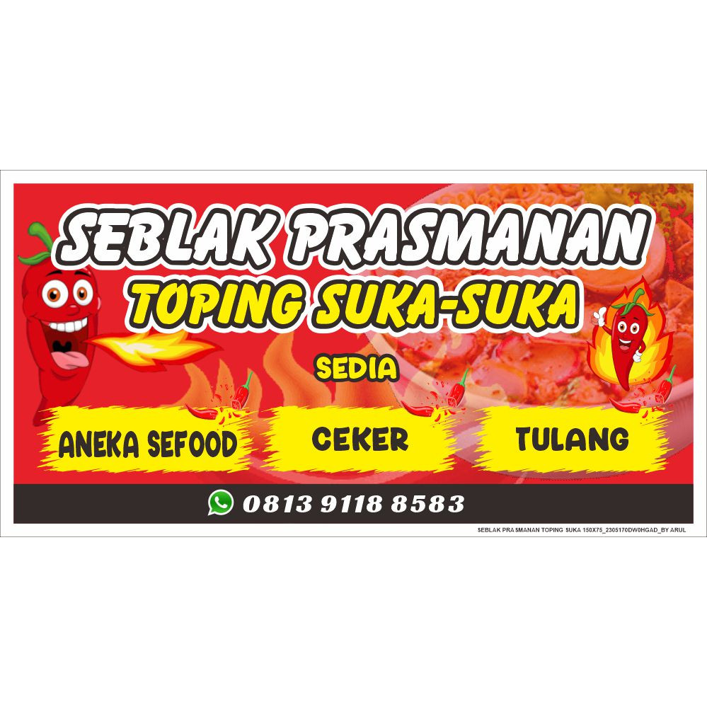 Flowpartt Spanduk Jualan Seblak Prasmanan Unik Bisa Custom Request Dan Gratis Desain