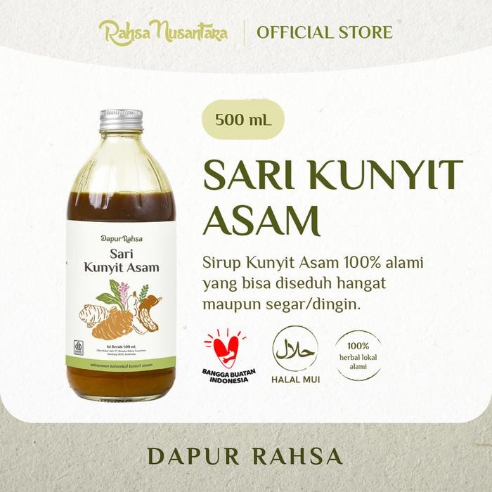 

Terlaris Rahsa Nusantara, Sari Kunyit Asam Jamu Sirup Herbal Tradisional 500Ml