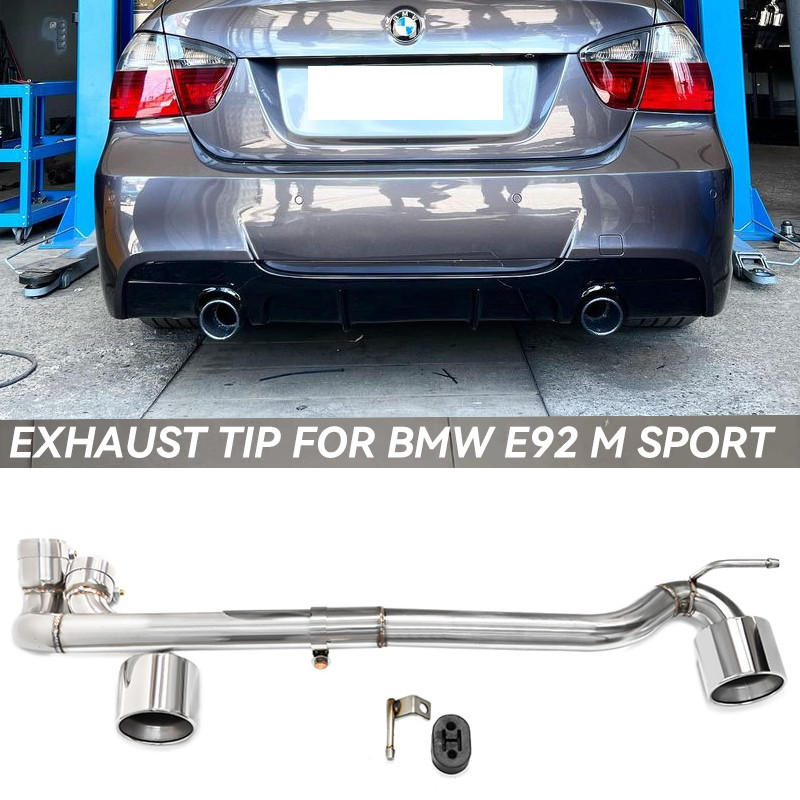 IMPORT Stainless Steel Exhaust Tip Double Out Car Exhaust Pipe Muffler Tail For BMW E90 E92 318i