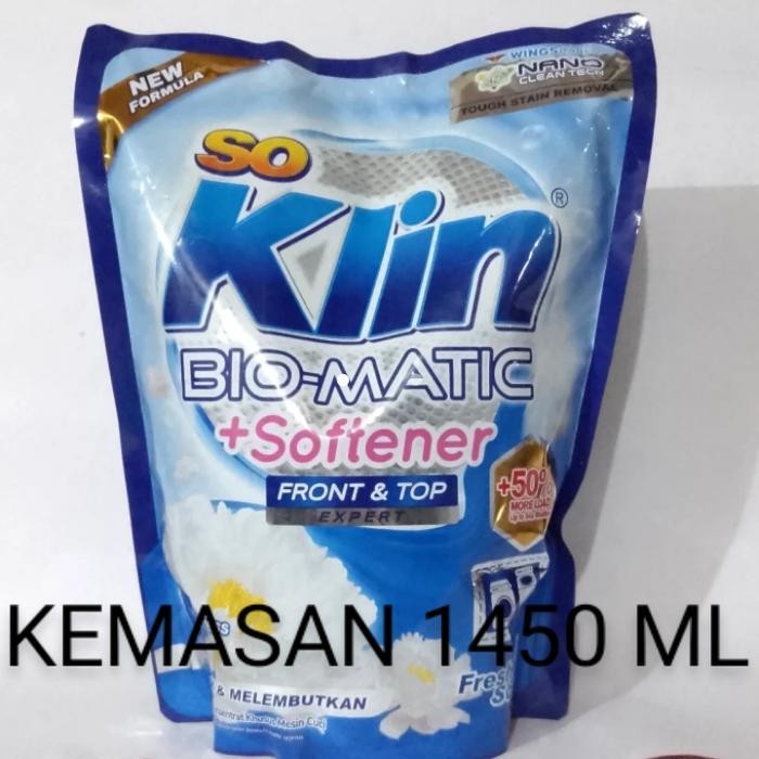 So Klin Bio Matic Detergen Cair Bukaan Depan Front Load Liquid 1600 ml