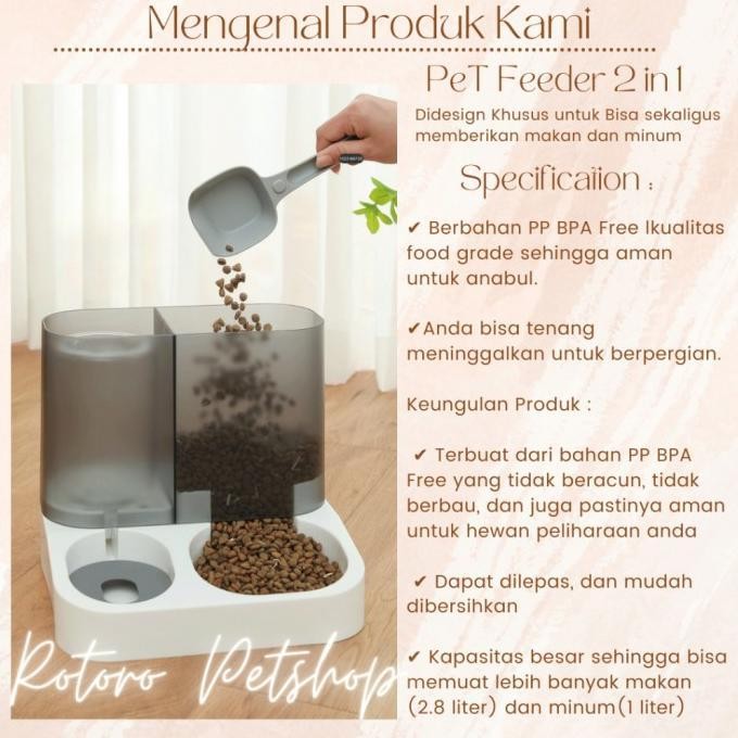 

Pet Feeder 2 In 1 Tempat Minuman Dan Makanan Kucing Anjing Kelinci