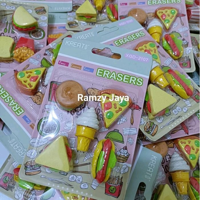 

1 set isi 5 pcs penghapus makanan dan minuman murah Stationery