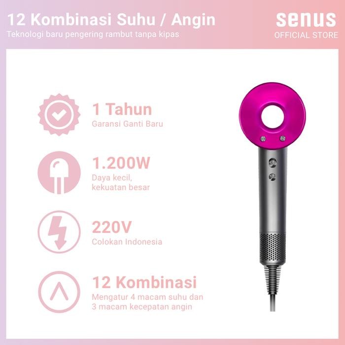 Senus Leafless Supersonic HairDryer PENGERING RAMBUT Salon Haircare hair dryer daya tinggi