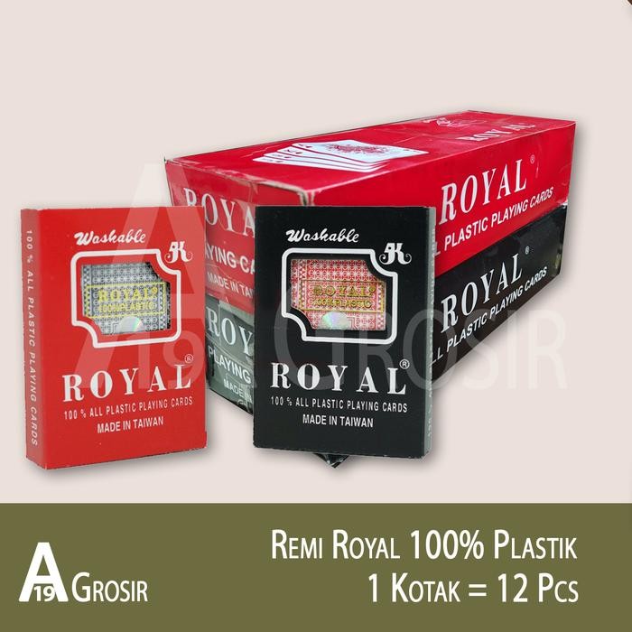 (1BOX=12PCS) Kartu Remi Royal 100% Plastik