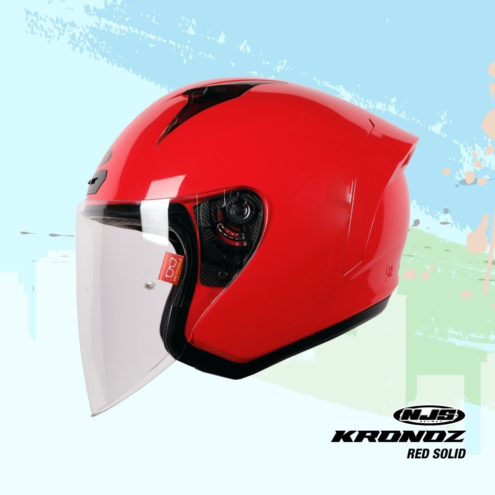 NJS KRONOZ Red Solid - Helm Half Face NJS Kronoz Kronoz Polos Kronoz NJS Helm Polos NJS Polos SNI