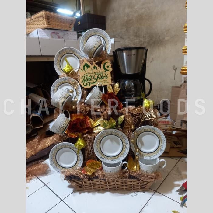 Parcel Tea Set Coffee Maker/ Parcel Lebaran Tea Set + Coffee Maker Preum/ Parcel Pecah Belah