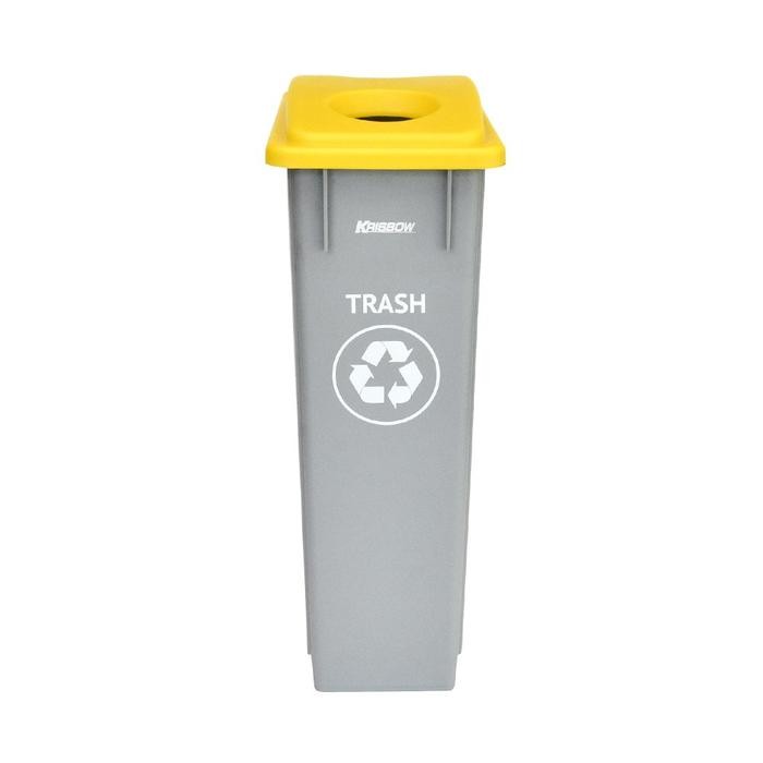 Krisbow 90 Ltr Tempat Sampah Plastik - Abu-Abu / Kuning