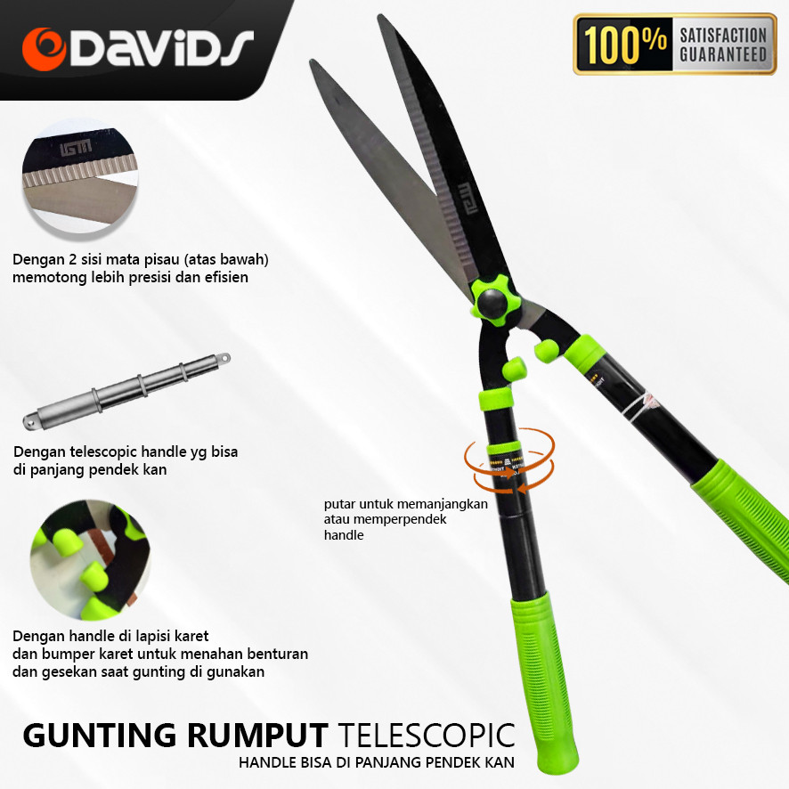 Gunting Rumput Besar Tajam Pemotong Ranting Taman Teleskopik IGM