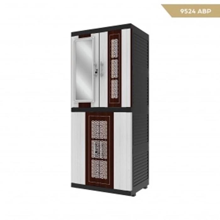 FLOWERYSHOP NAIBA - LEMARI MSC NAIBA FIT EBONY KACA + KUNCI (NAIBA 9524/9504)