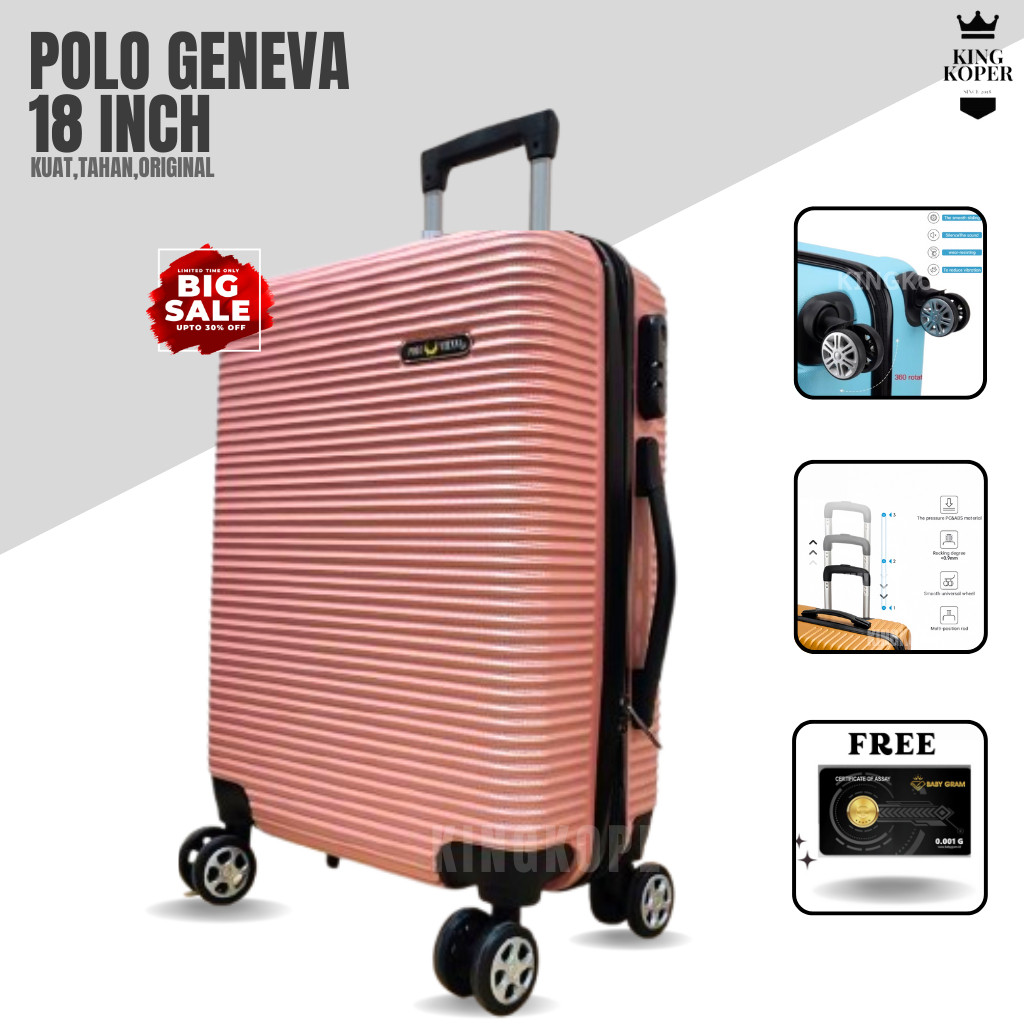 Koper 18 inch Polo 032 ukuran cabin - kabin - koper fiber - koper import - koper murah