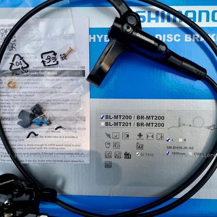 Menarik Bnib Sepasang Kanan Kiri.. Brakeset Shimano Mt200 Brakeset Hidrolik Rem Hidrolik Mt200
