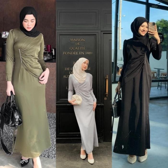 JTTOP" DIVA DRESS KONDANGAN MUSLIMAH GAUN PESTA MEWAH DRES BRIDESMAID SATIN SILK DRESS WANITA KOREA
