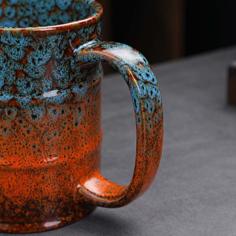 American Oil Drum Ceramic Coffee Cup Gift Couple Coffee Cup Breakfast Milk Cup Ceramic Home