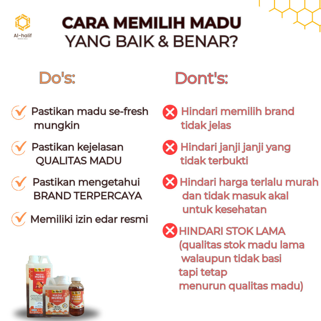 

Konter Makanan Madu Asli 100% Tanpa Campuran/Madu Murni/Madu Al Halif