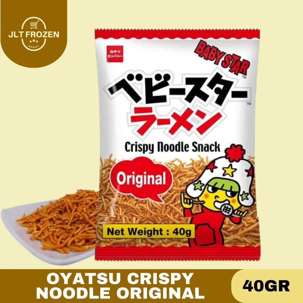 

Konter Makanan Oyatsu Baby Star Crispy Noodle / Snack Mie Kering Jepang 40Gr - Japanese Fried, 40Gr