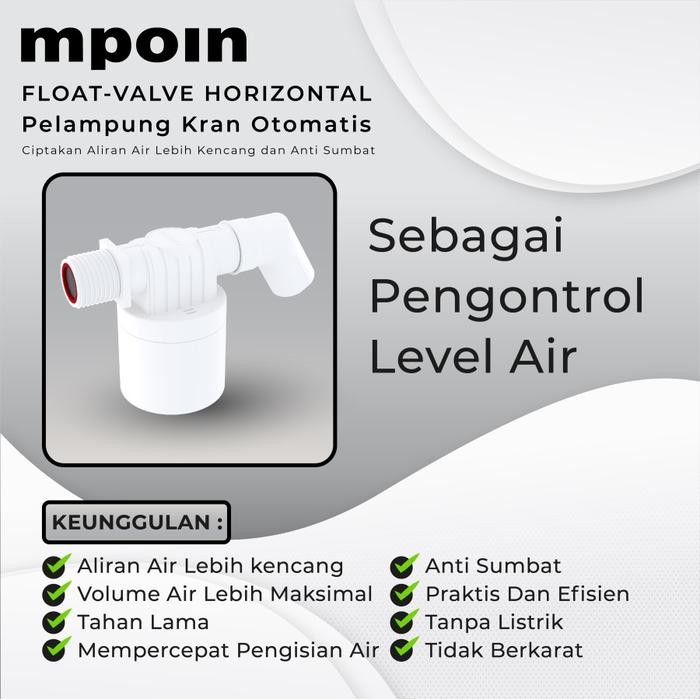 Mpoin Float Valve Horizontal / Pelampung Kran Otomatis Premium