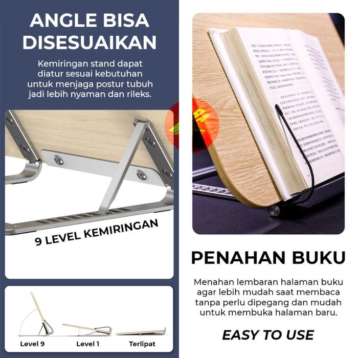 PALING MURAH. STAND STANDING HOLDER DUDUKAN ALAS KAYU BUKU TABLET LAPTOP TAB IPAD