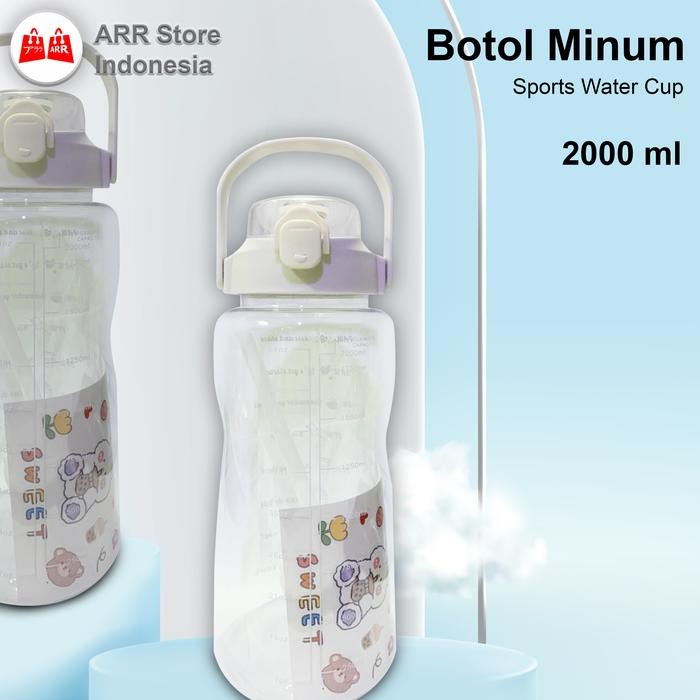 Botol Air Minum Sport 2 Liter Botol Tumbler Minum Aesthetic Viral