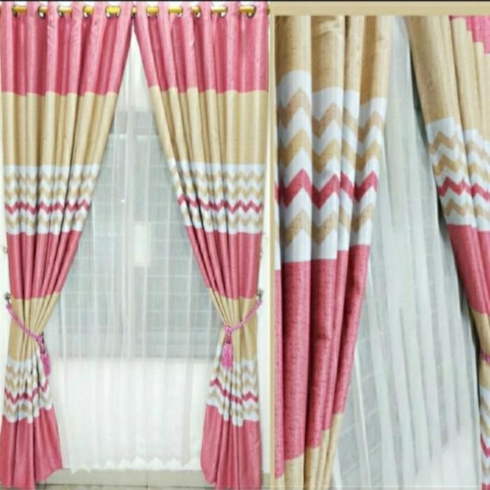 Gorden Minimalis Blackout Import Motif Zig Zag