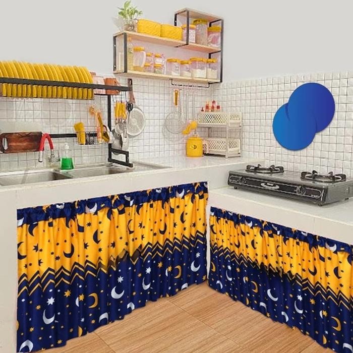 ORIGINAL Gorden Hordeng Kolong Dapur 100x70 Kain Katun Curtain Dekorasi Kitchen Set Minimalis