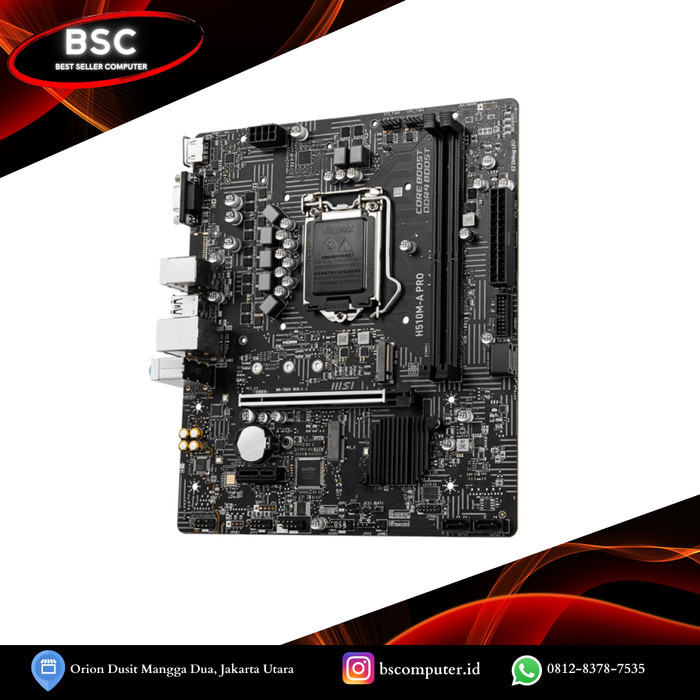 MOTHERBOARD MSI H510M-A PRO DDR4 LGA 1200 FOR INTEL CORE I3/CORE I5/CORE I7/CORE I9 GEN 10TH/11TH