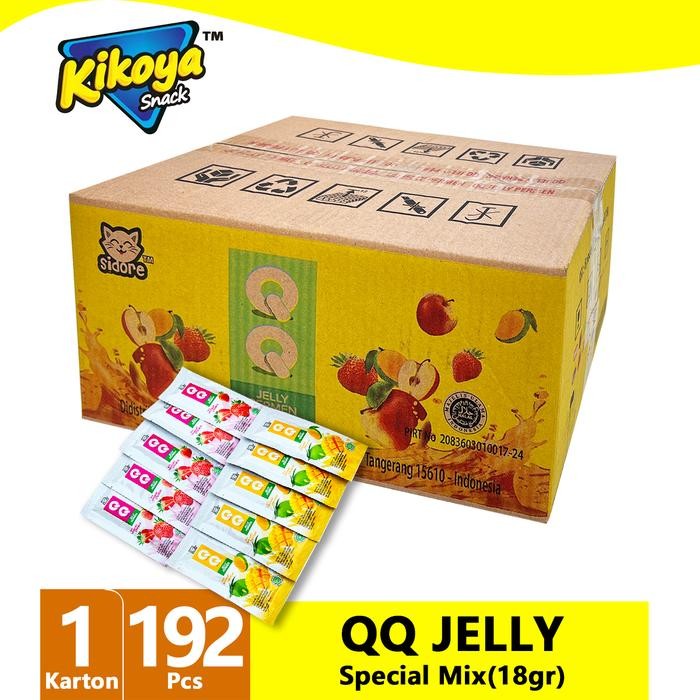 

QQJELLY 1DUS ISI 192pcs SPESIAL MIX 18G TOTAL 8BOX JELLY YOGURT STAWBERRY MANGGA DAN APEL JELI VIRAL