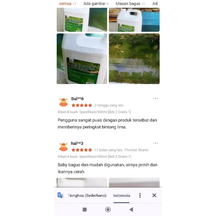 Anti alga import kolam koi / anti alga / anti alga & Moss remover / obat lumut / obat lumut kolam