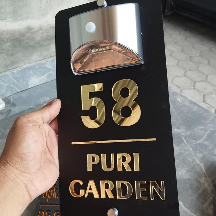 (Allthebest) nomor rumah dengan lampu Led panel surya Bergaransi