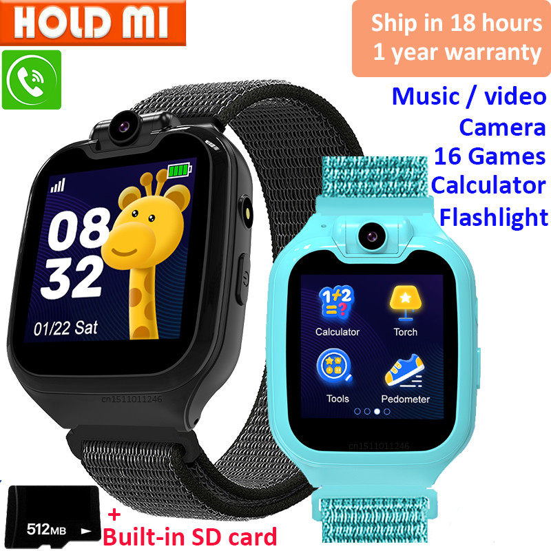 1.54inch Kids Smart Watch Phone Call 16 Games With 512M TF Card Music Video Recording Children Smart
