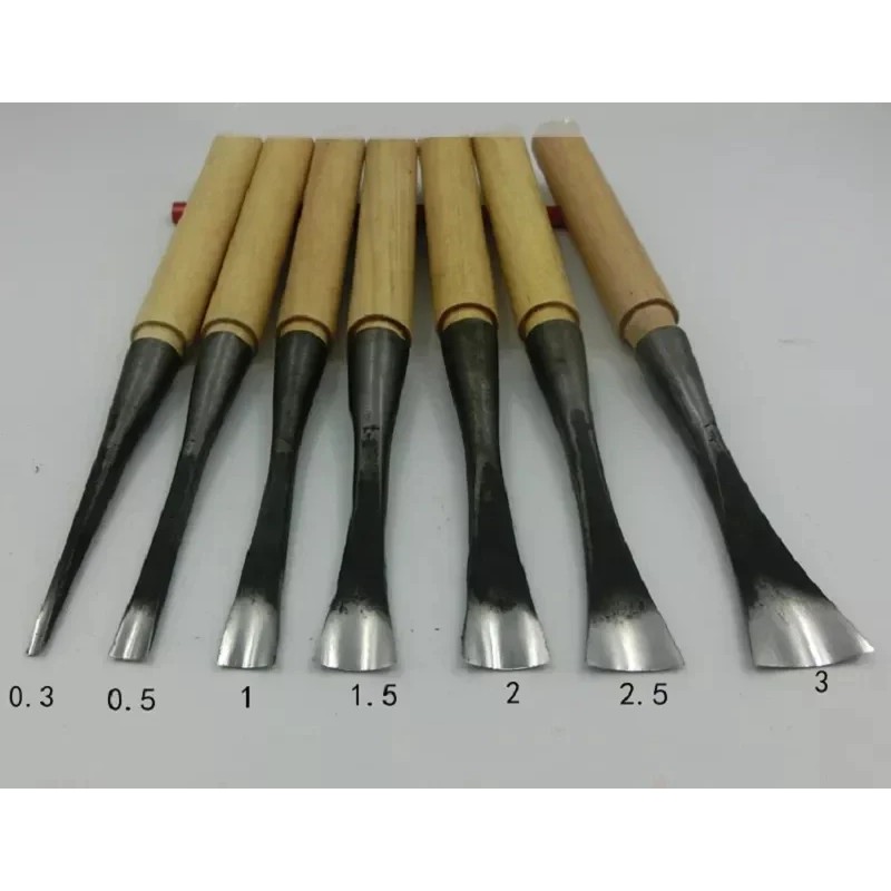 1pc 0.3cm-3cm Wood Carving Tool Blank Depth Circular Knife Handmade Woodworking  Arc Carving Knife G