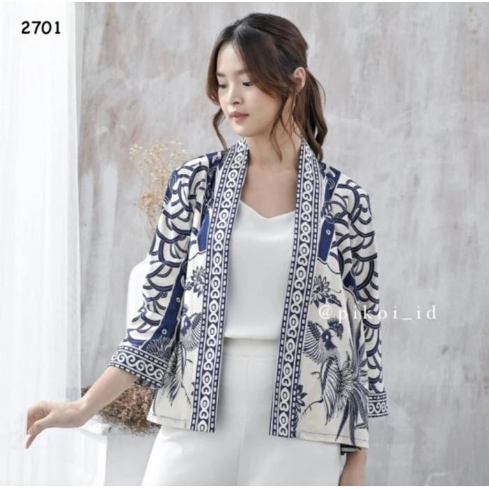 Outer batik wanita modern / Cardigan batik katun cewek lengan panjang