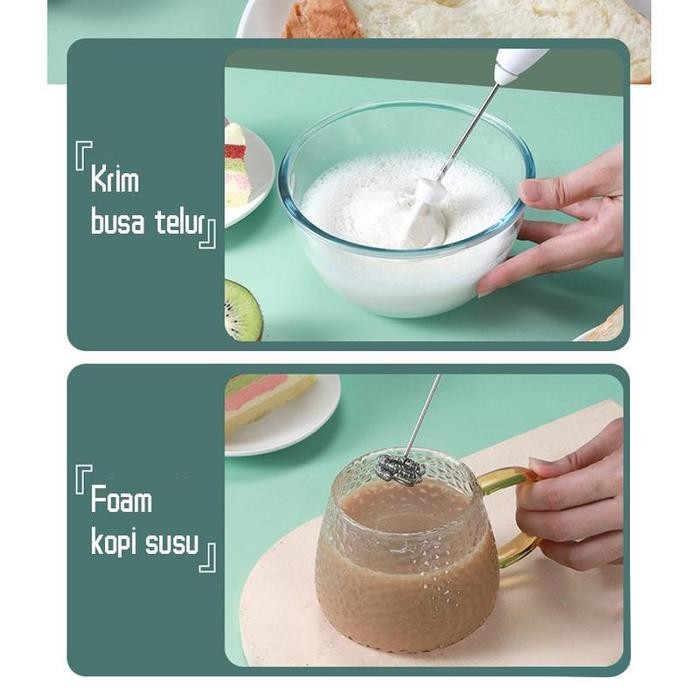Tnw Electric Hand Blender Tangan Pengaduk Kopi Milk Frother Usb Portable Handheld Mixer Gratisongkir