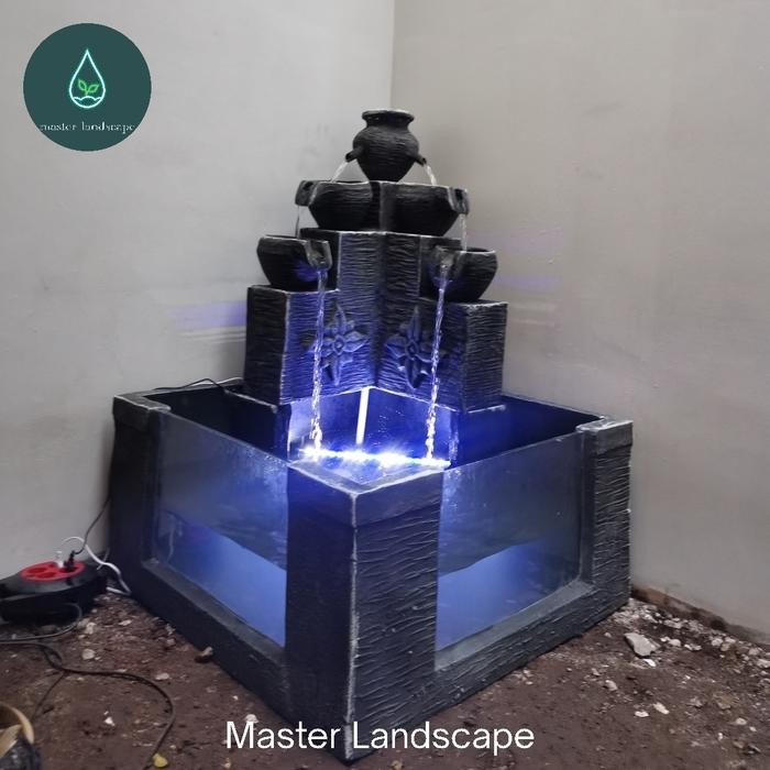 Air mancur sudut // kolam air mancur portable // air mancur kolam dua kaca