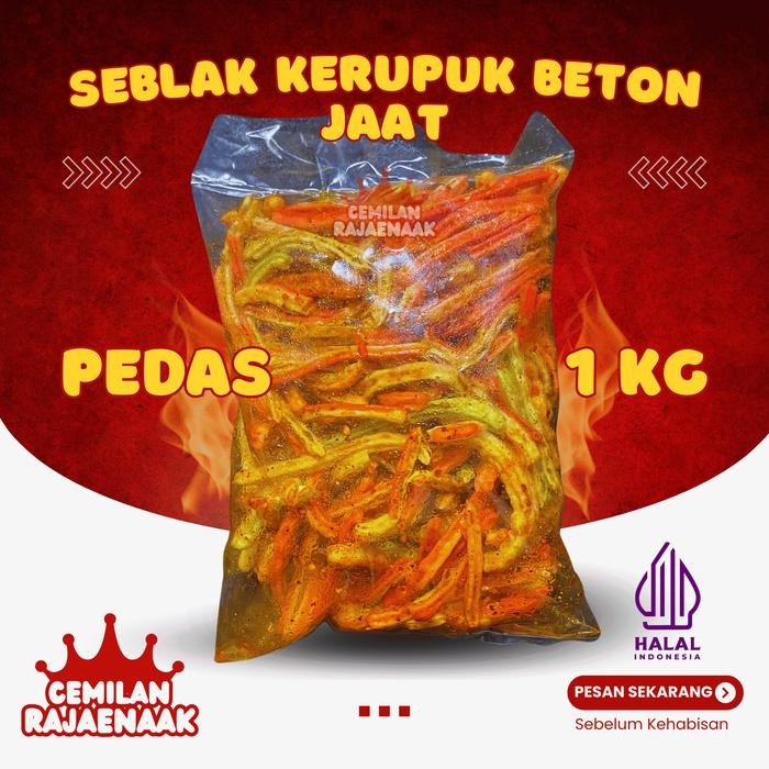 

Seblak Kerupuk Jaat Pedas Daun Jeruk 1Kg Beton Bantat Renyah Cikruh Pedas Daun Jeruk Bumbu Melimpah