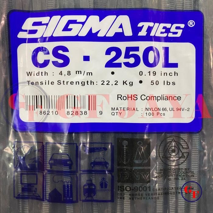 

Kabel Ties / Tis Sigma CS 250 L / 25cm / 25 cm Hitam / Putih CS250L