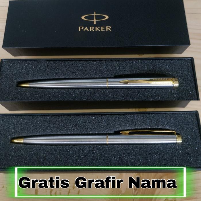 

PULPEN BALPENPARKER STAINLESS MODEL PUTAR EXCLUSIVE GRATIS GRAFIR NAMA