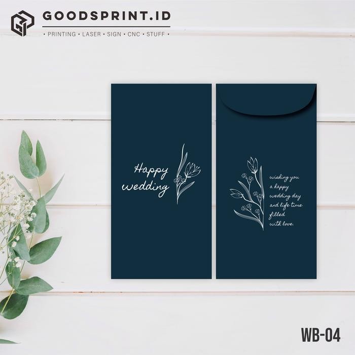 

GotSeef AMPLOP WEDDING Angpao Biru Navy Amplop Panjang Money Envelope Premium