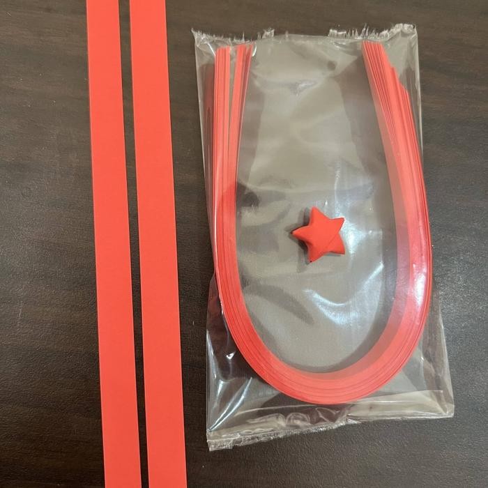 SIAPKIRIM Kertas Bintang Warna Merah Star Paper Lipat Motif Pastel Macaron quilling quiling