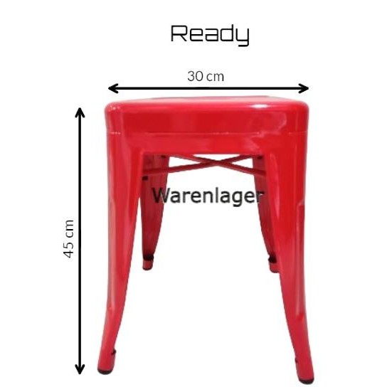 Tumbuh_berkah Kursi Kafe London Cafe Bar Tolix Besi Kokoh (merah) (cuci gudang)