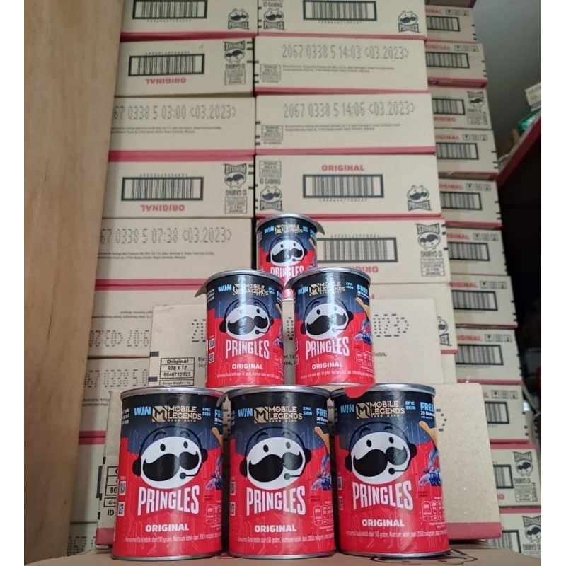 

Csp - Pringles Mini 1 dus / Keripik pringles rasa original Cemilan Kripik Kentang 1 karton